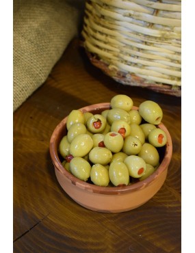 Doğal Fermente Domat Biberli Yeşil Zeytin 1000 gr